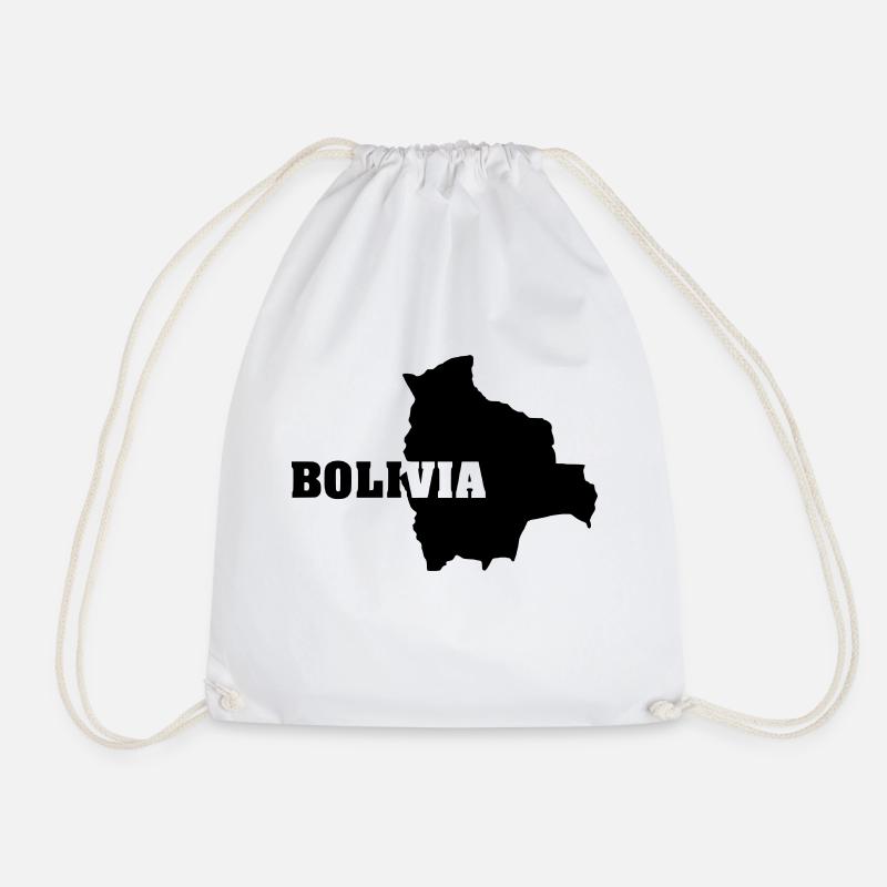 Bolivia (ID: 002004) - Drawstring Bag - white