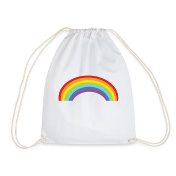arc en ciel Rainbow Vintage 80 Gay Pride girly - Sac de sport léger - blanc - Devant