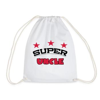 Super uncle - Drawstring Bag - white - Front
