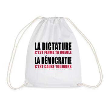 la dictature c'est ferme ta gueule - Sac de sport léger - blanc - Devant