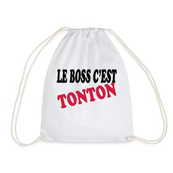Le boss c'est tonton - Turnbeutel - Weiß - Vorne