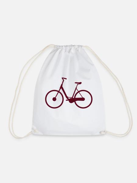 fahrrad - Turnbeutel - Weiß