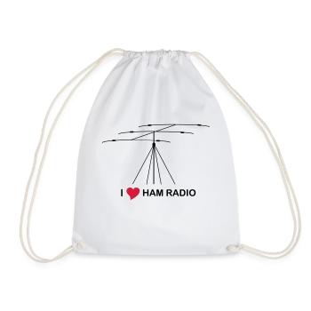 ham_radio - Turnbeutel - Weiß - Vorne