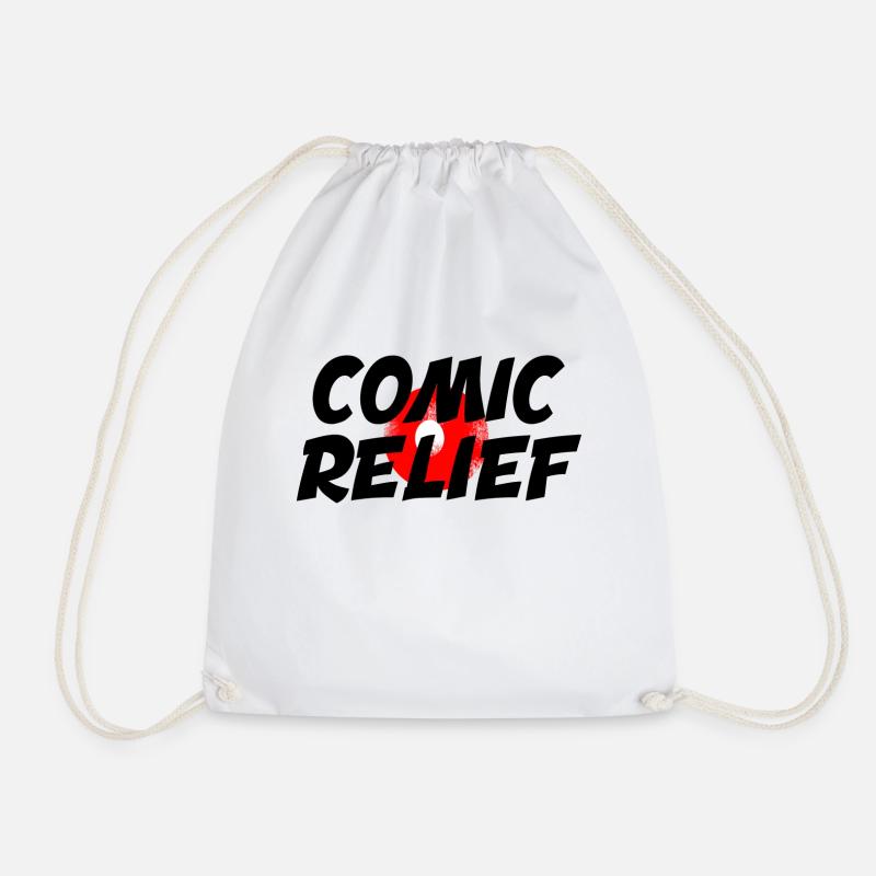 comic relief - Drawstring Bag - white
