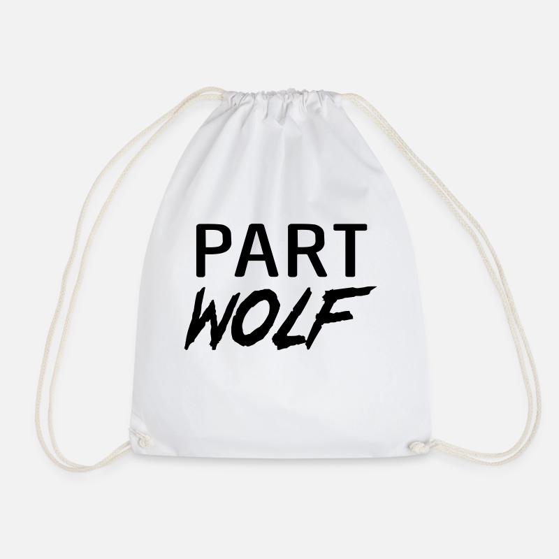 Part Wolf - Drawstring Bag - white
