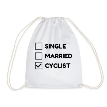 Cycling Cyclist Bike Radfahren Cyclisme - Drawstring Bag - white - Front