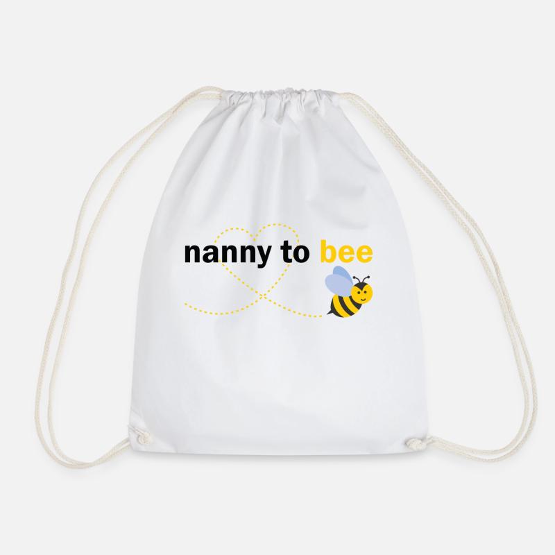 Nanny To Bee - Drawstring Bag - white