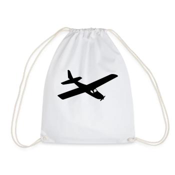 flugzeug - Turnbeutel - Weiß - Vorne