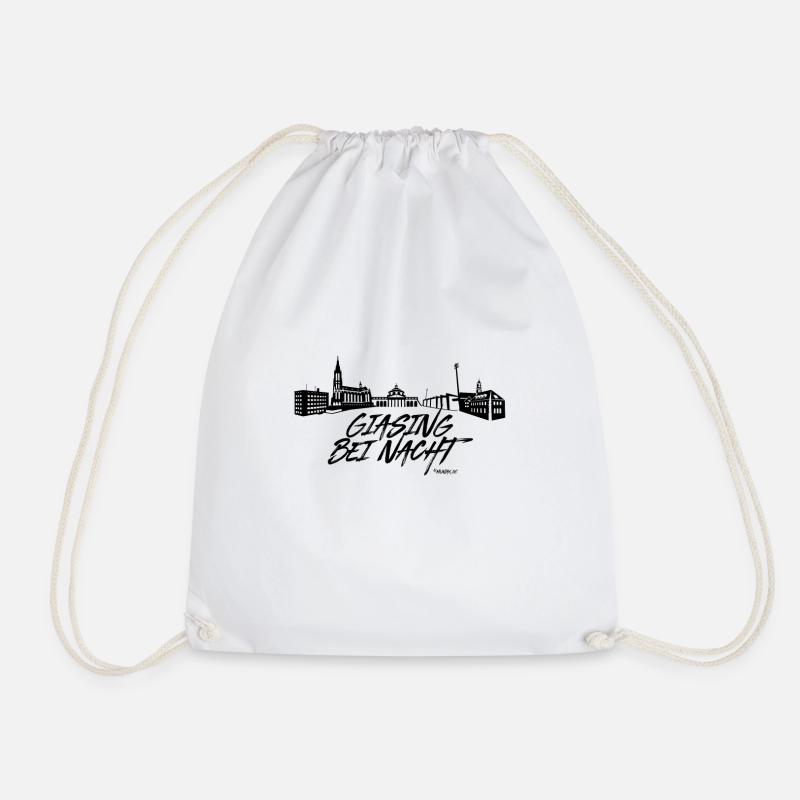 Giesing at night - Drawstring Bag - white