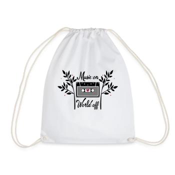 World on Music off - Drawstring Bag - white - Front