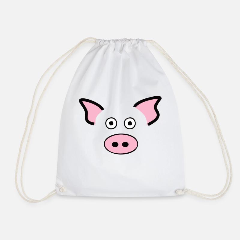 Pig Face - Drawstring Bag - white