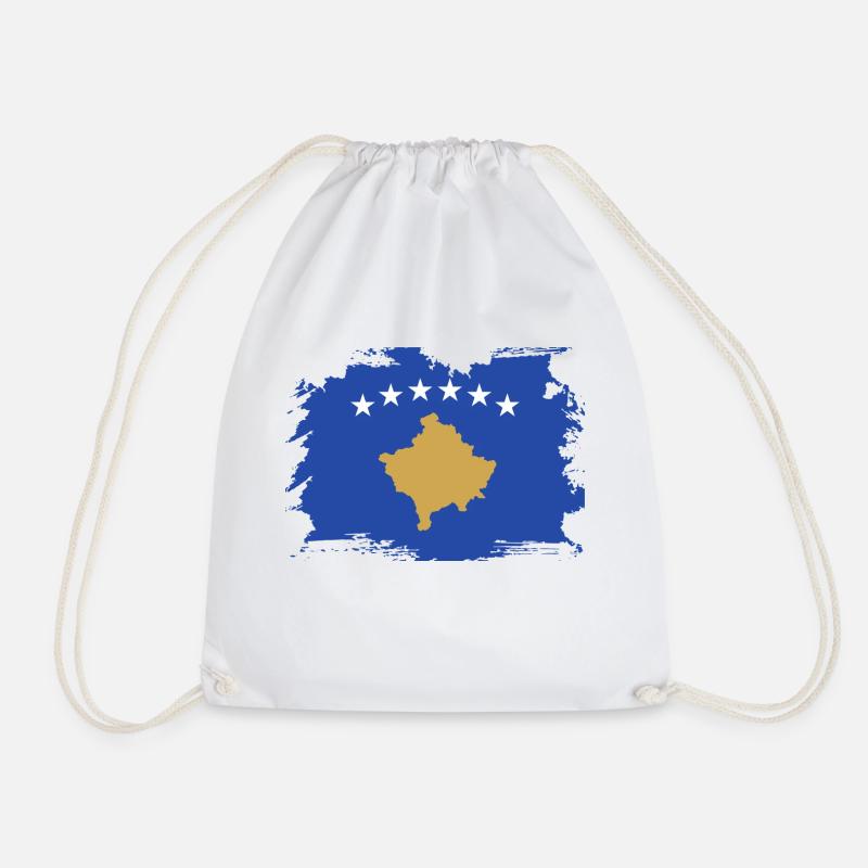 Kosovo Flagge Geschenk - Turnbeutel - Weiß