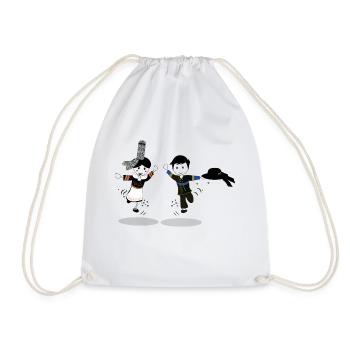 Breton characters - Drawstring Bag - white - Front