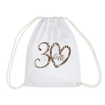 Leopard Print Bonjour 30 Design pour l’amoureux des animaux - Sac de sport léger - blanc - Devant