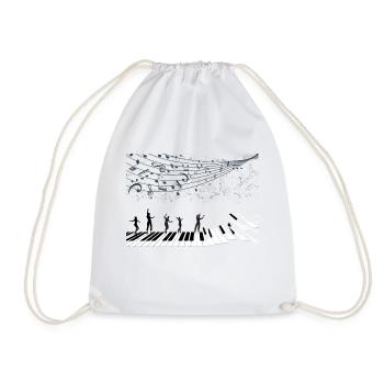 the piano makes you dance - Drawstring Bag - white - Front