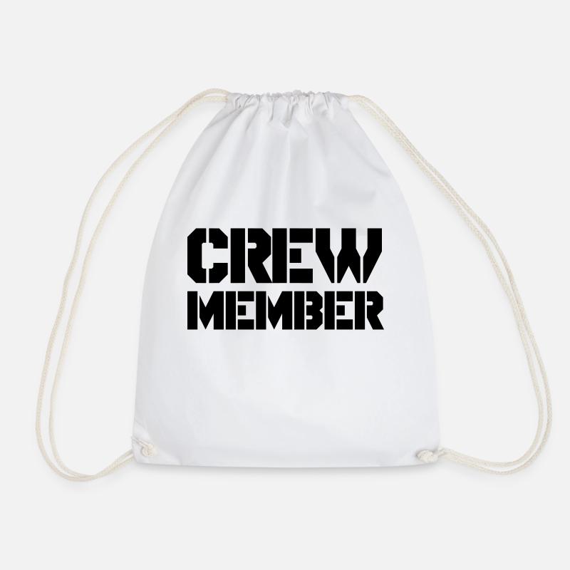 crew member - Drawstring Bag - white