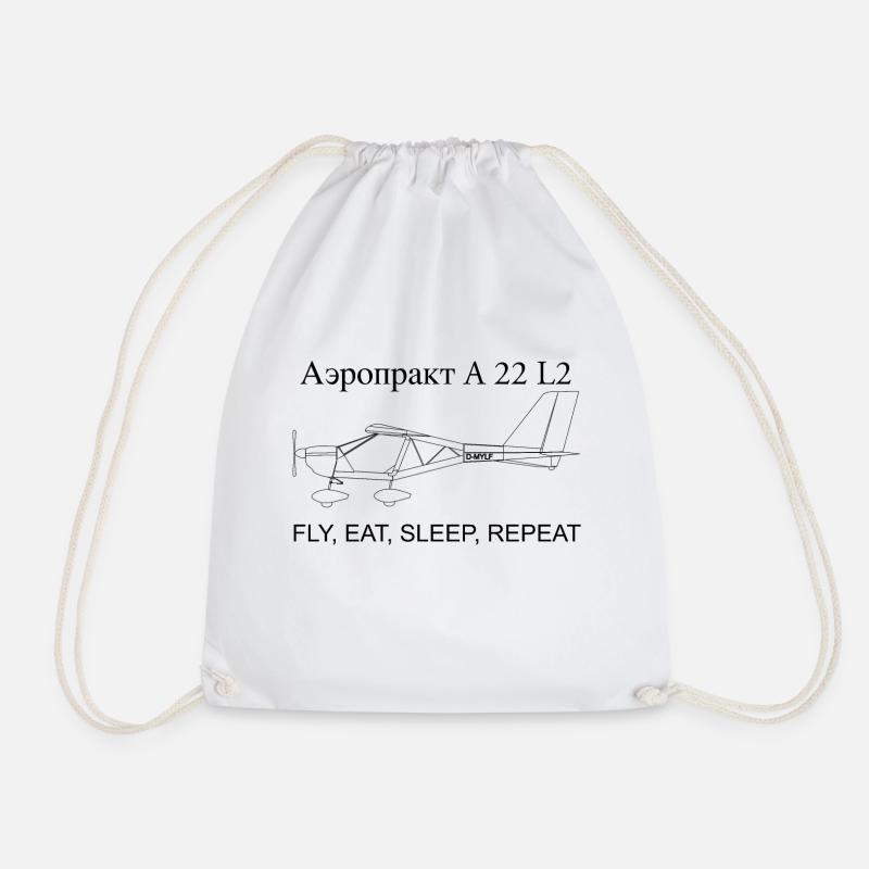 Fly, Eat, Sleep, Repeat - Turnbeutel - Weiß