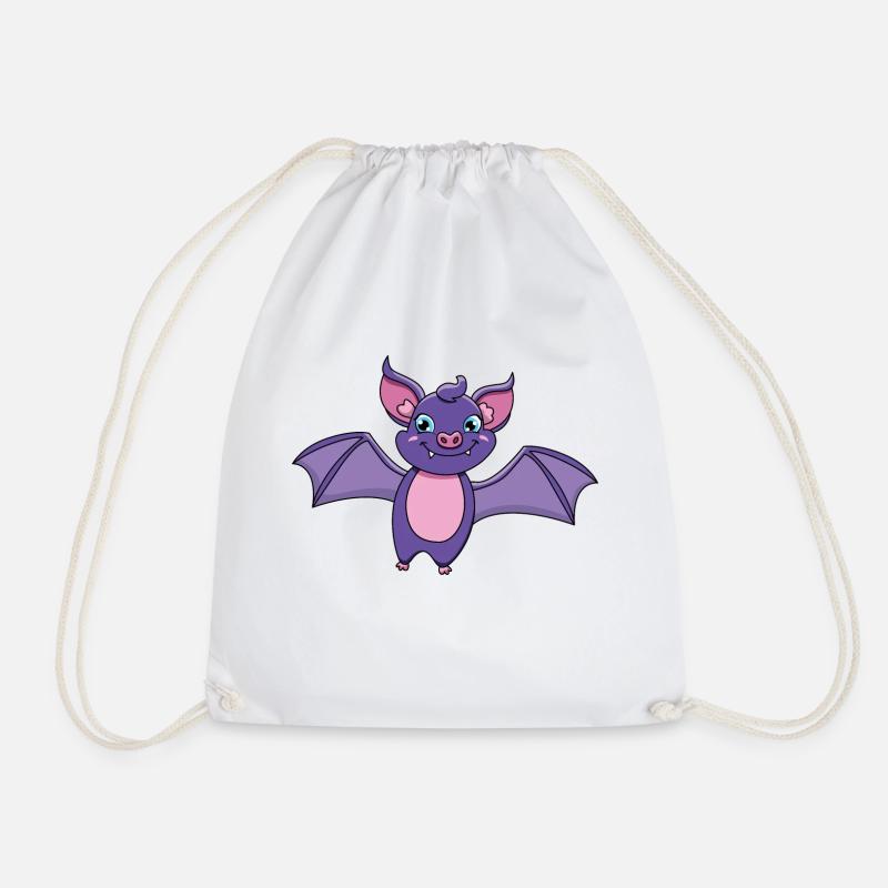 bat - Drawstring Bag - white