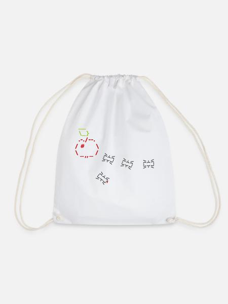 ASCII ANTS - Drawstring Bag - white