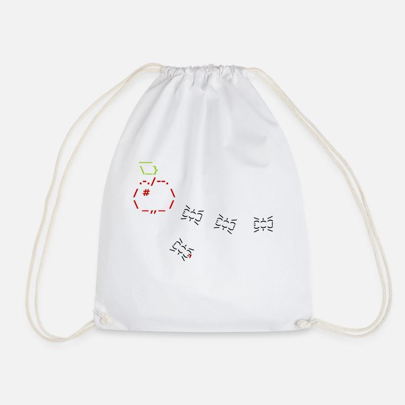 ASCII ANTS - Drawstring Bag - white