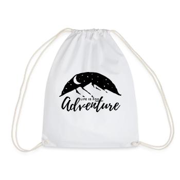 life is for adventure - Drawstring Bag - white - Front