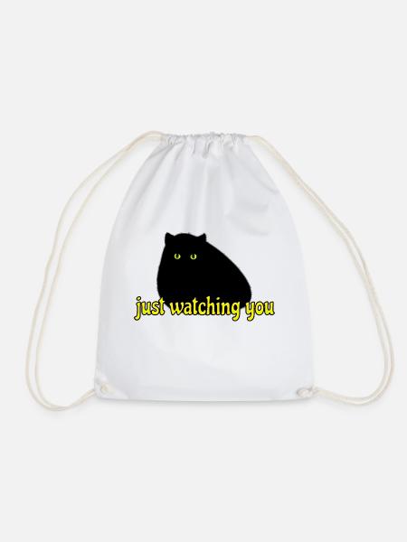 black cat is watching you - Turnbeutel - Weiß