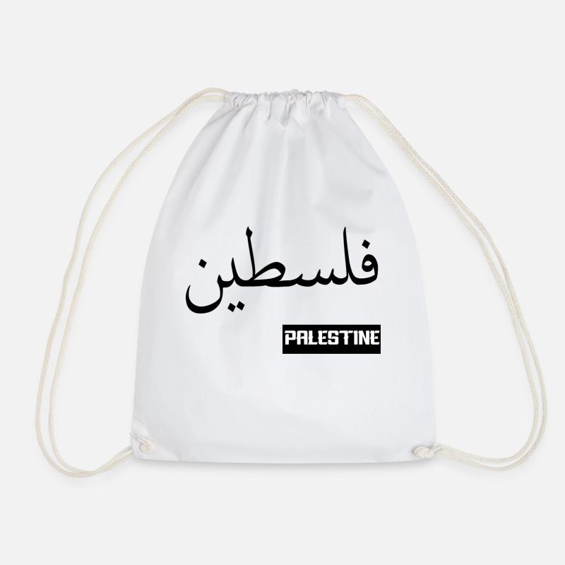 Palestine - Falastin - Drawstring Bag - white