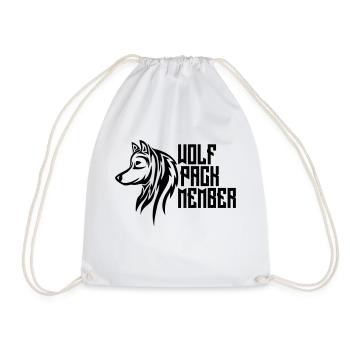 Wolf Pack Members - Drawstring Bag - white - Front