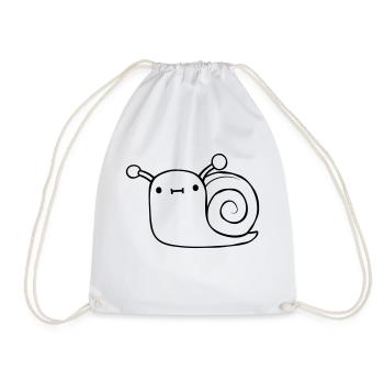 Cute little snail - Drawstring Bag - white - Front