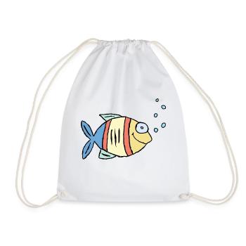 Poisson Cichlide Eau Mer Graffiti Dessin - Sac de sport léger - blanc - Devant