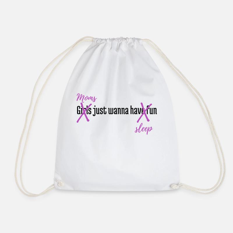 Mums just wanna sleep - Drawstring Bag - white