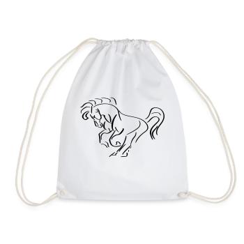 Horse Line Art - Minimaliste - Sac de sport léger - blanc - Devant