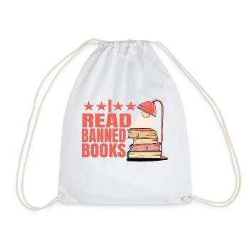 I Read Banned Books 41 - Drawstring Bag - white - Front