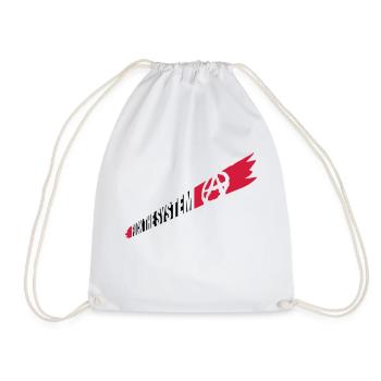 Anarchy Fuck the system - Drawstring Bag - white - Front
