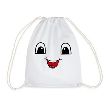 Cute face with a happy smile - Turnbeutel - Weiß - Vorne