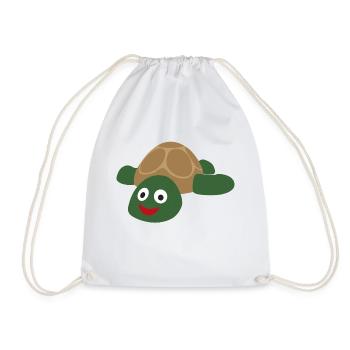 Tortue mignonne mignonne et joyeuse - Sac de sport léger - blanc - Devant