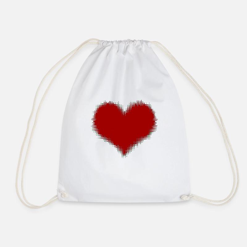 Heart - Drawstring Bag - white
