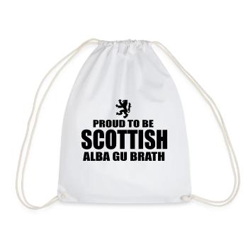 Proud to be Scottish - Drawstring Bag - white - Front