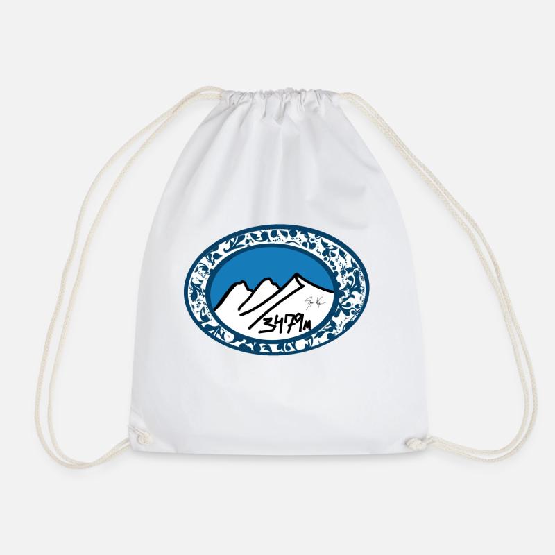 SIERRA NEVADA OVAL DESIGN - Drawstring Bag - white