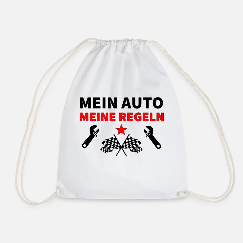 Auto - Turnbeutel - Weiß