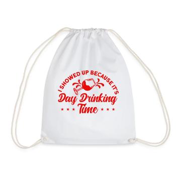 Day Drinking Wine Glasses Drinking Gift - Drawstring Bag - white - Front