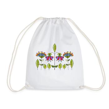 Flowers - Drawstring Bag - white - Front