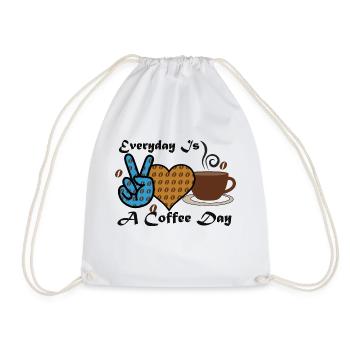 Everyday Is A Coffee Day - Drawstring Bag - white - Front