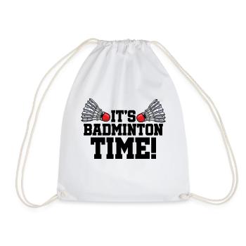 It's Badminton Time Graphic Badminton Player Shutt - Turnbeutel - Weiß - Vorne