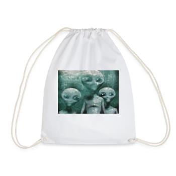 Aliens in the Mist - Drawstring Bag - white - Front