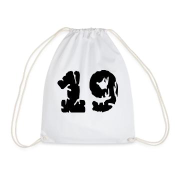19 Zahl Trikot - Turnbeutel - Weiß - Vorne