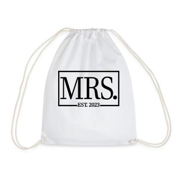 Mme Est. 2023 Fiançailles Mariage Douche nuptiale - Sac de sport léger - blanc - Devant