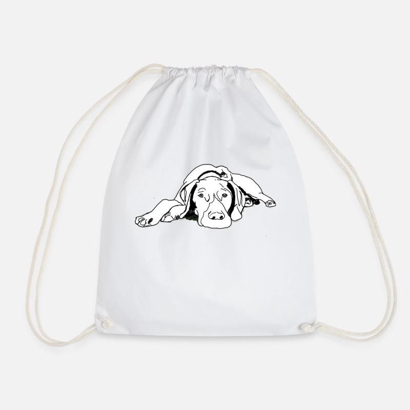 Pointer German Shorthair - Drawstring Bag - white