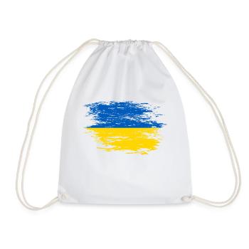 Ukraine flag used - Drawstring Bag - white - Front
