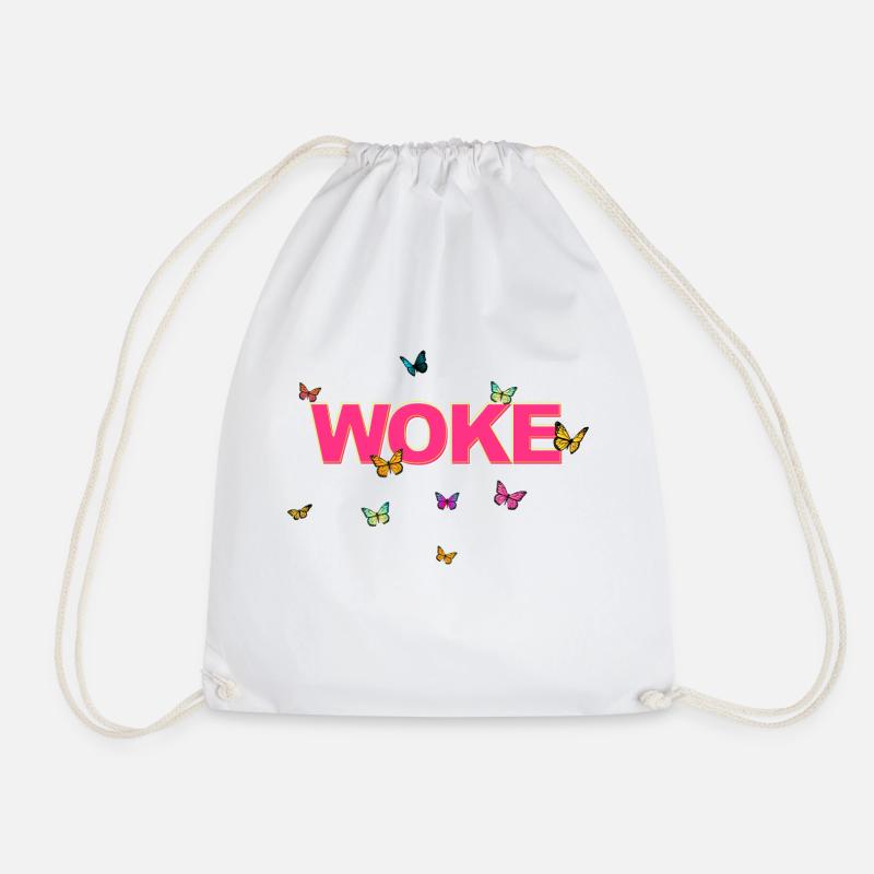Autodérision : WOKE - Sac de sport léger - blanc